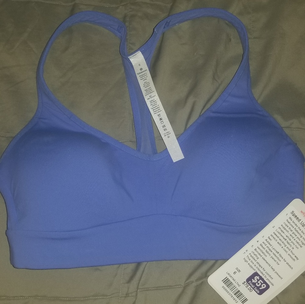 NWT lululemon speed up Bra